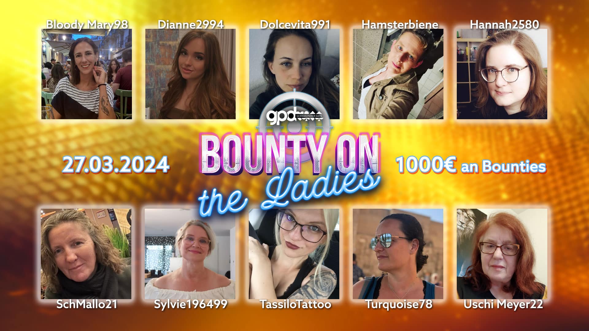 Bounty on the Ladies Poker Special – erwarteter Preispool über 1000€ + zusätzlich 1000€  Bounties